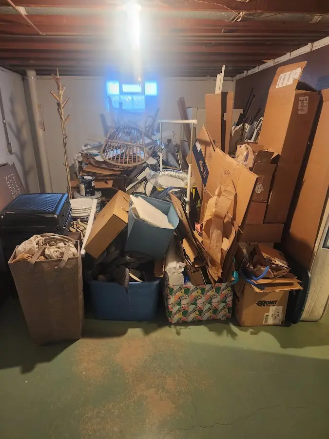 Roll-off dumpster container at job site for 15 Yard Dumpster Rental in Trenton